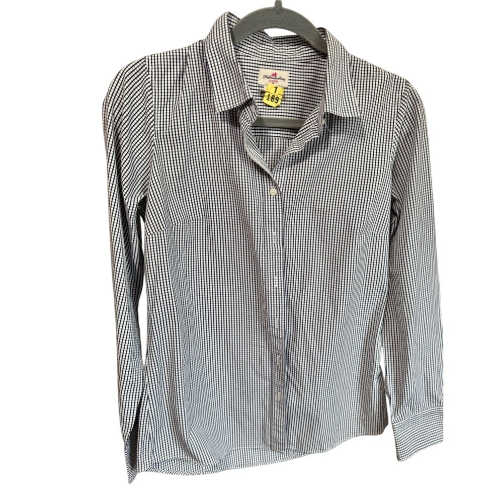 J. Crew‎ Haberdashery Navy and White Checkered Shirt Size S